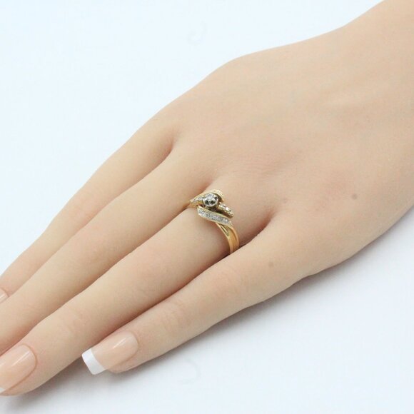 14k GOLD DIAMOND ENGAGEMENT WEDDING RING - Picture 11 of 12